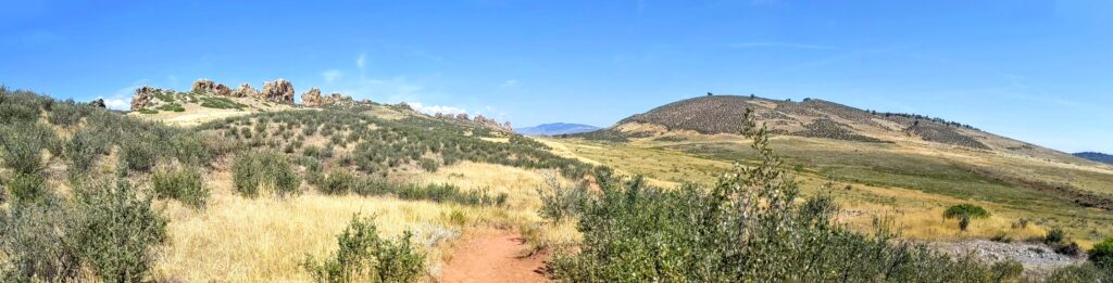 Panorama of Devil's Backbone in Loveland, Colorado.