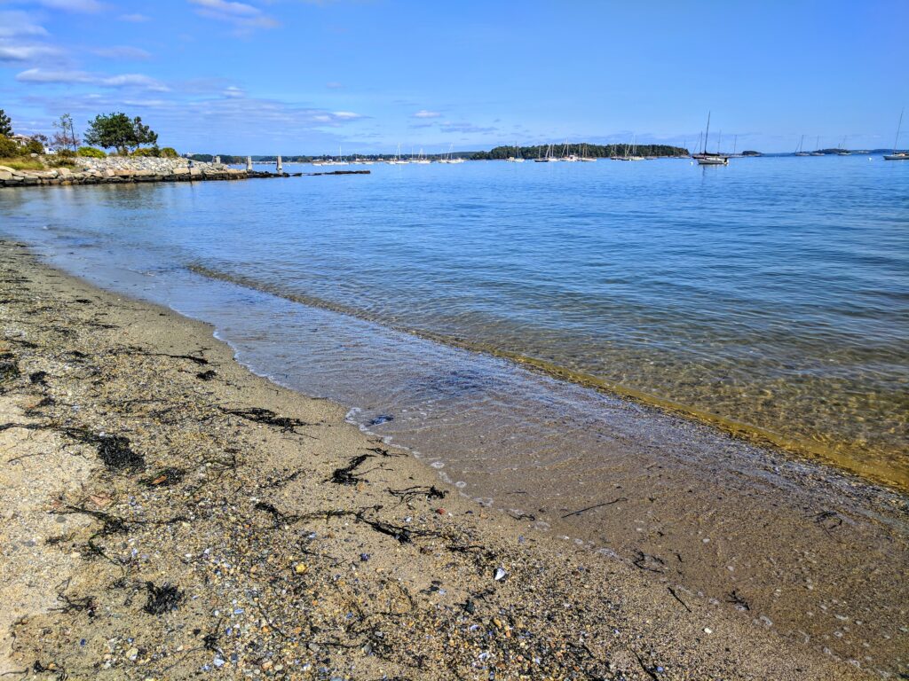 Looking out over the water in Portland, Maine.