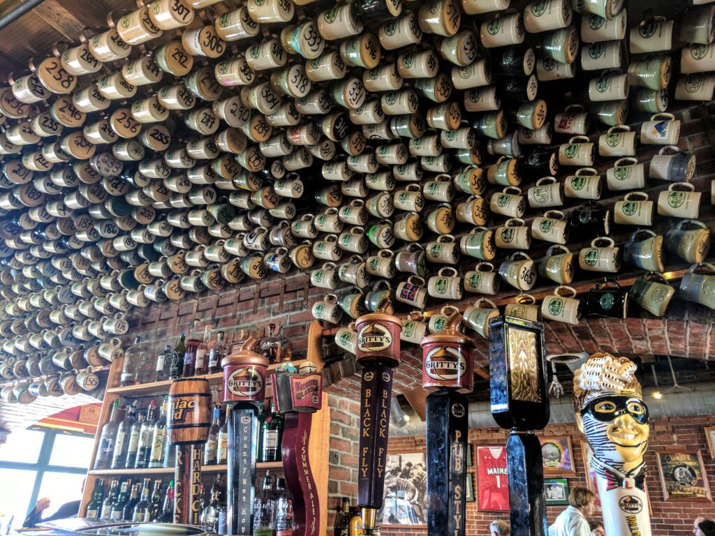 Inside of Gritty McDuff's brewpub at lunch, Portland, ME.