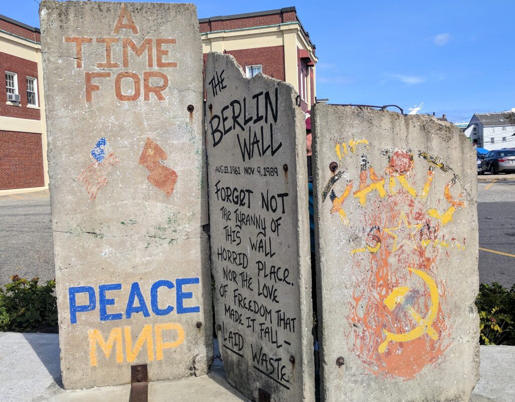 Piece of the Berlin wall, preserved in Portland, Maine.