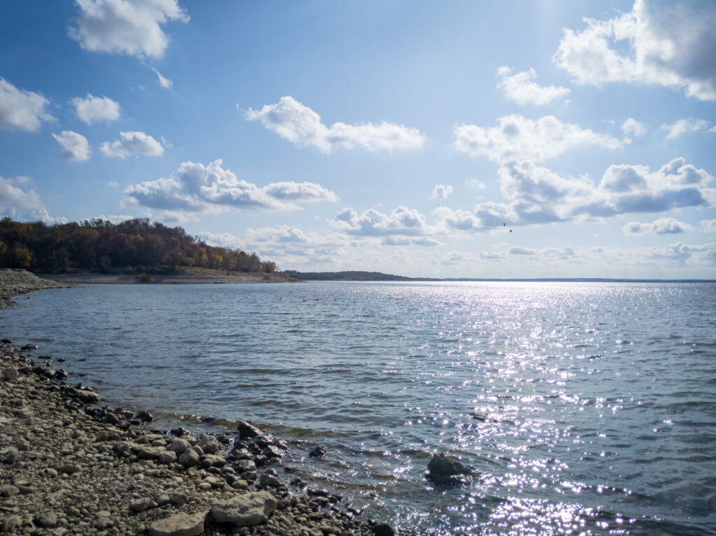 Hiking at Benbrook Lake in Crowley, TX.