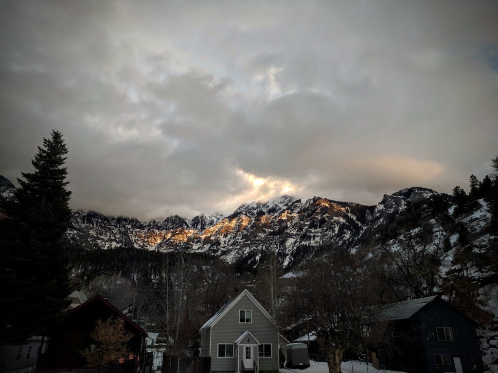 View from our hotel in Ouray, Colorado.