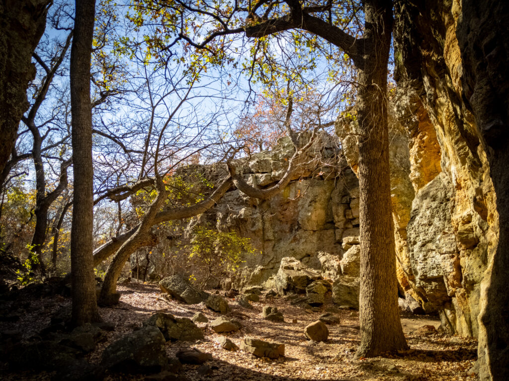 Penitentiary Hollow at Lake Mineral Wells State Park, Texas.