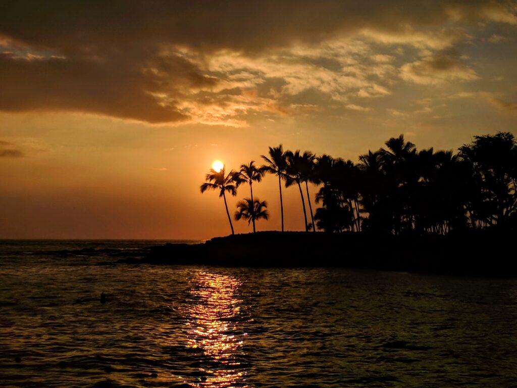 Sunset in Kona, Hawaii.