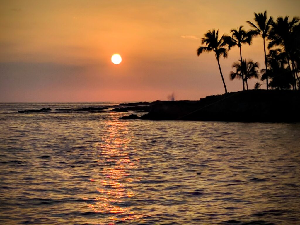 Sunset in Kona, Hawaii.