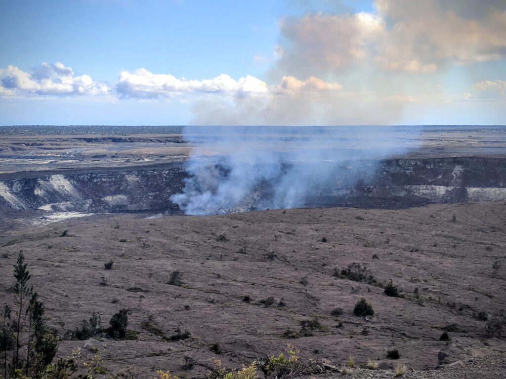 Caldera at Volcanoes National Park in Hawaii.