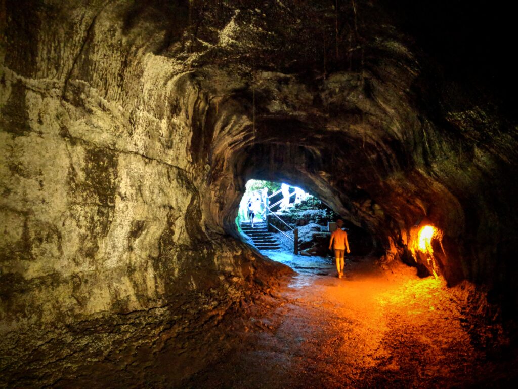 Lava tube at Volcanoes National Park, Hawaii.