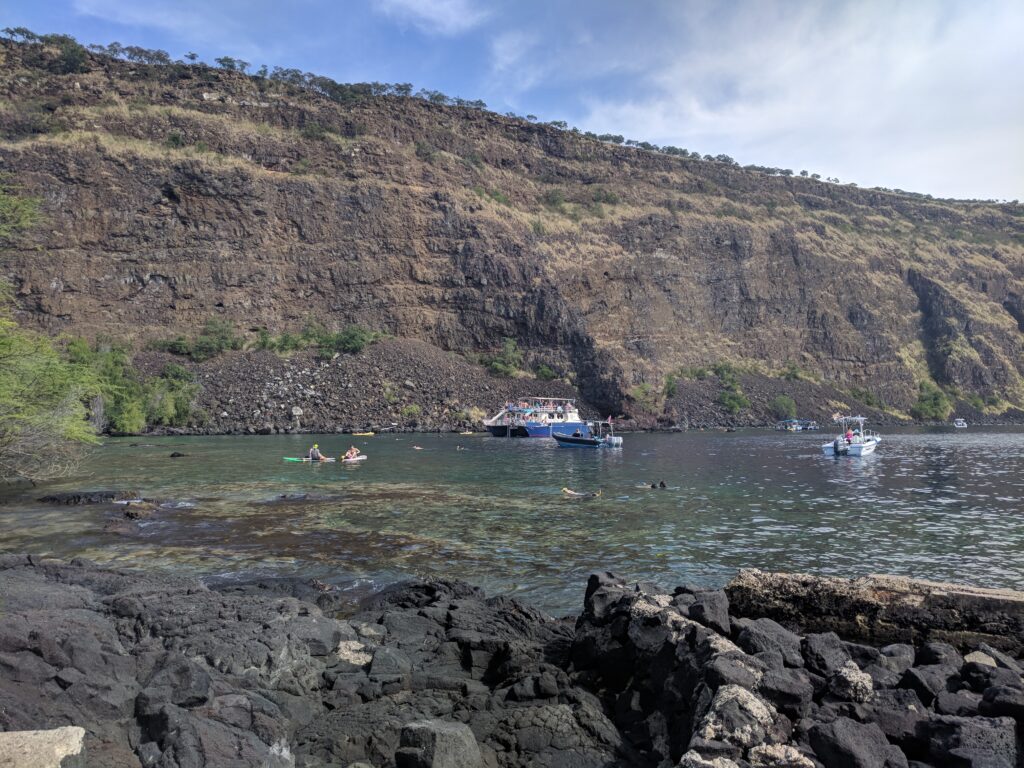 Captain Cook Monument and bay, Captain Cook, Hawaii.