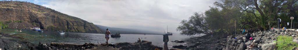 Captain Cook Monument and bay, Captain Cook, Hawaii.