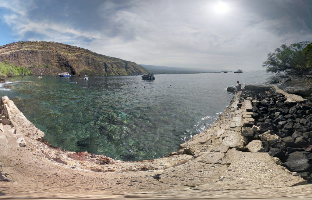 Captain Cook Monument and bay, Captain Cook, Hawaii.