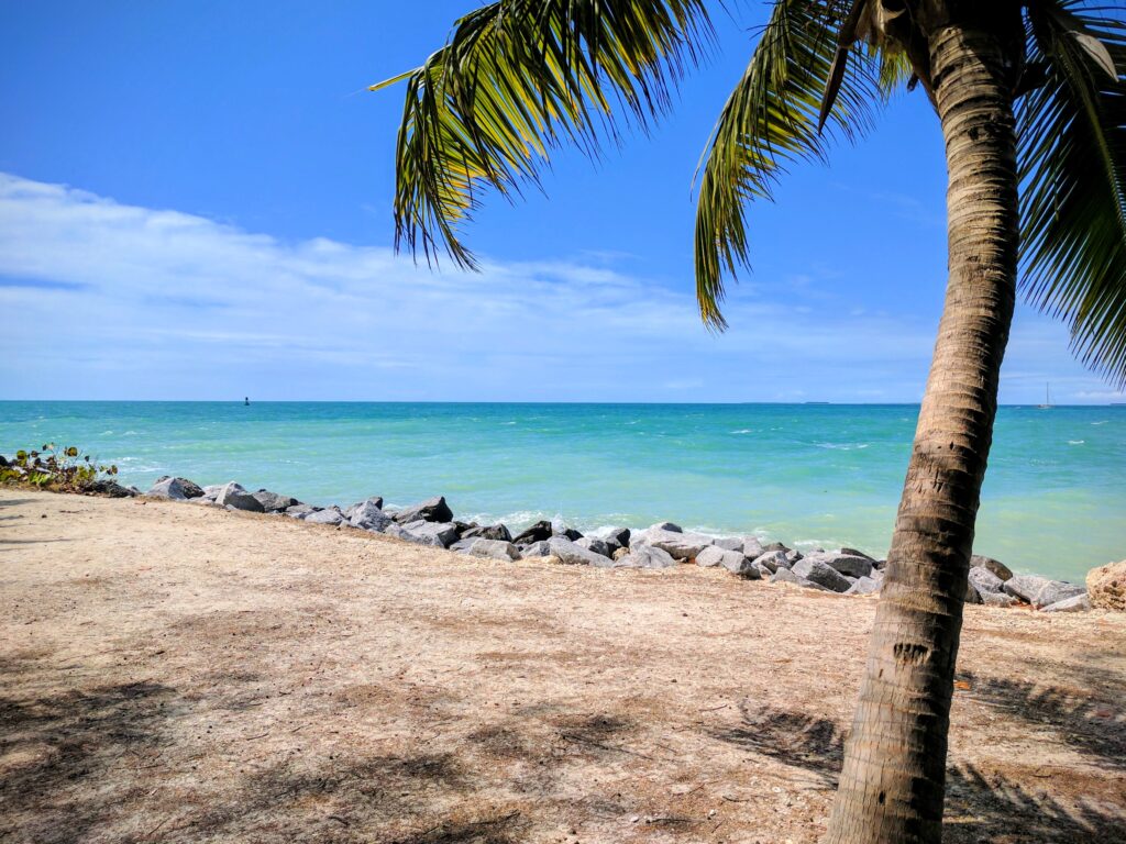 The beach at Fort Zachary Taylor Historic State Park in Key West.