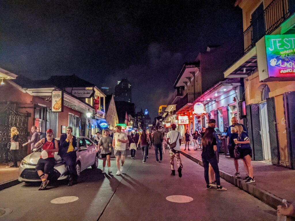 Bourbon Street in New Orleans.