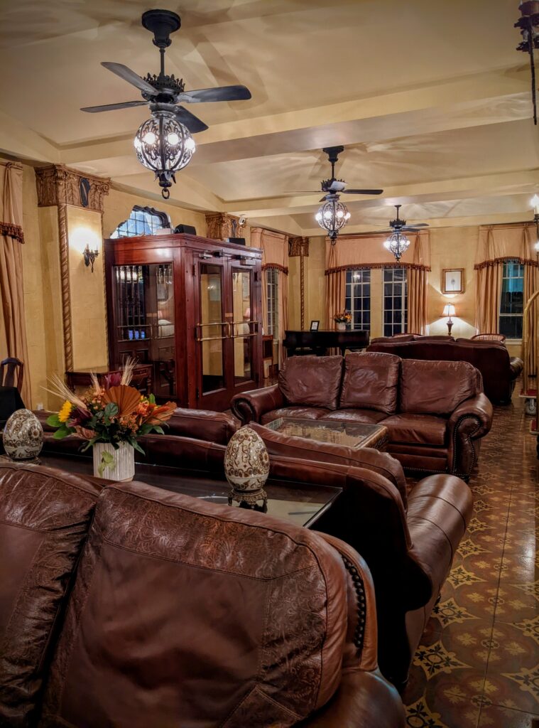 Lobby of the Faust Hotel in New Braunfels, TX.