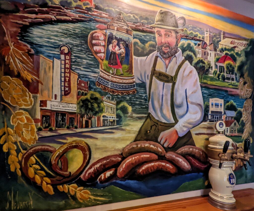 Mural at Krause's Cafe in New Braunfels, TX.