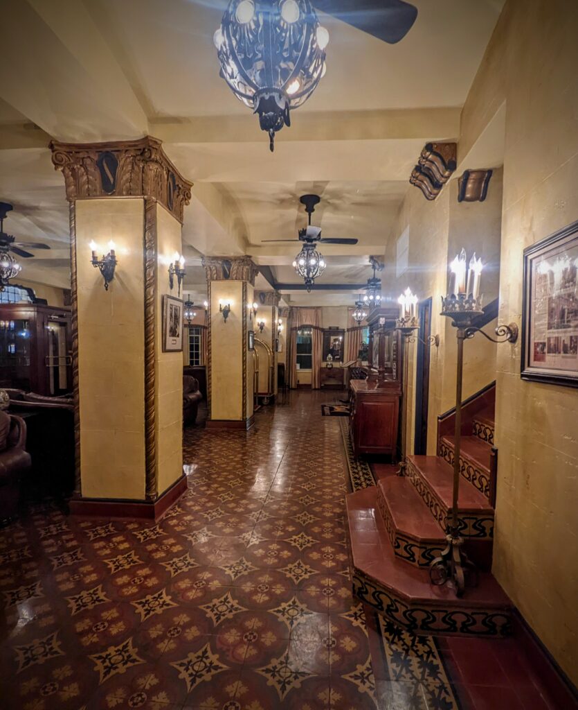Lobby of the Faust Hotel in New Braunfels, TX.